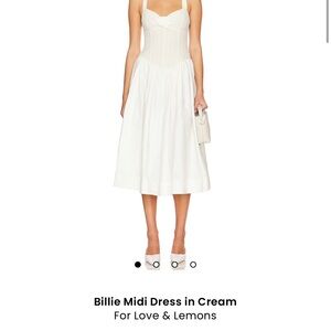 For Love And Lemons Cream Billie Midi Dress